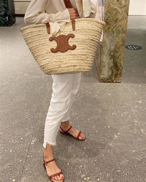 celine hobo leather bag|Celine raffia beach bag.